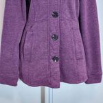 prAna  Purple Fleece Jacket Size Small Heather Plum Funnel Neck Button-Up Jacket Photo 2