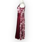 Three Floor Xilitla Midi Dress Women's 6 Burgundy White One Shoulder Pleated RTR Photo 3