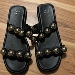 A New Day Black Sandals with Gold Accents Sz10 Photo 4