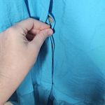 John Mark  Bright Blue 3/4 Roll Tab Sleeves Buttoned Tunic Blouse Womens Size XL Photo 2