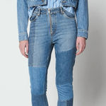 Sandro Blue Denim jacket with lace Photo 0
