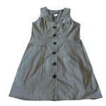 A New Day  Sleeveless Mini Dress Vest Grey White Pinstripe Size Medium Women's Photo 0