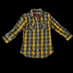 Superdry  Yellow Plaid Lumberjack Shirt - Medium Mens Slim Fit Photo 1