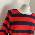 J.Crew Rugby Stripe Top Womens Sz Small Red Black Wide Stripe Boatneck Preppy Photo 1