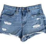 Chelsea and Violet Women’s Distressed High Rise Raw Hem Denim Shorts Size 27 Photo 0