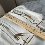 Michael Kors Julia Large Leather Satchel Cream Off White Gold Shoulder Bag Photo 13