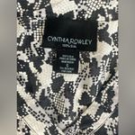 Cynthia Rowley  Snake‎ Skin Print Black White 100% Silk 3/4 Sleeve Women’s Top S Photo 5