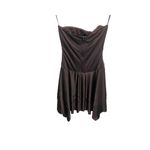 Blondie Nites Vintage Fit And Flare Juniors Dress Brown 3 Strapless Pleated Y2K Photo 1