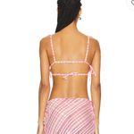 Revolve NWOT Milkwhite Pink Plaid Crop Top with Bow Straps Photo 1