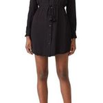 Greylin Sachi Frayed Black Long Sleeve Button Up Mini Dress Size Small Photo 0