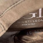 AGL Taupe Brown Suede and Snakeskin Cap Toe Ballet Flats Size 37 Photo 4