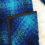 Soft Surroundings Teal Blue Plaid Long Coat Size 1X Jacket Cape Wool Boucle Photo 9