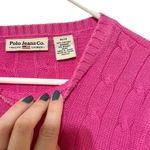 Ralph Lauren Polo Pink Cable Knit Crewneck Pullover Sweater Size M Medium Photo 4