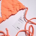 Good American Jacquard Wave Check Tiny Ties Bikini Top Orange Size 4 XL Revolve Photo 5