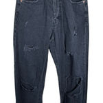 Aeropostale  90s Baggy Black 100% Cotton High Rise Distressed Button Fly Jeans 4 Photo 0