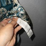 ZARA Green & Cream Paisley Silk Slip Dress Size Small Photo 4