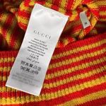Gucci Red & Yellow Intarsia Wool Puma Knit Striped Crewneck Sweater Size M NWT Photo 6