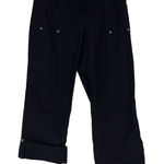Liz Claiborne Womens Straight Pants Tab Roll Hiking Outdoor Cotton Black Size 8 Photo 0