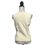 Womens Pale Yellow Scoop Neck Wool Sweater Vest L Preppy Academia Golf Tennis Size L Photo 4