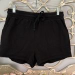 The Comfy Black Knit Shorts Elastic Drawstring Waist Cotton Photo 2
