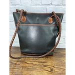 Brighton Leather Black Brown Leather Tote Alligator Accents Vintage Photo 1