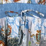 NWT Chaudry Women’s Boho Paisley Print Smocked Faux Wrap Tiered Tank Midi Dress Blue Photo 3