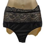 Black Highwaisted Attached Garter belt Womens Large Lingerie Bottom Photo 2