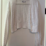 Hollister Medium  White Cropped Cardigan Photo 0