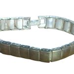 Vintage Napier Silver Tone Link Style Design Bracelet Classic MCM Stamped Frost Photo 0