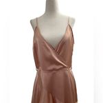 Boohoo Satin Frill Skater Dress Champagne Size 12 Missing Belt NWT Photo 5