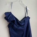Eliza J Navy Shimmery One Shoulder Ruffle Mini Shift Dress Formal 18W Photo 3