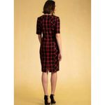 Trina Turk  Dress Chiyah Plaid Holiday Shift Dress Sweetheart Neck Size 6 Photo 2