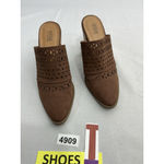 a.n.a Womans Slip On Mules 8 Brown Vented Pointed Toeblock Heel Photo 1