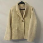 Sézane Women's Cream Long Sleeves Button Front Kalvin Wool Coat Size 42 US 10 Photo 1