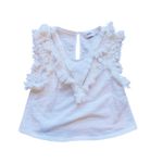 Suboo Castaway Sleeveless Crop Top White Fringe Lattice 0 Boho Western Cowgirl Photo 0