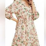 Draper James Cottage Floral Mini Dress Cream Long Sleeve Babydoll Brunch Shower Photo 0