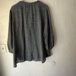 Fred David ‎ Blouse Womens 1X Gray White Polka Dot Long Sleeve Lace Up Top Plus Photo 9