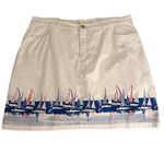 Croft & Barrow NWT White Nautical Classic Chino Slimming Waist Mid Rise Skort 16 Photo 0