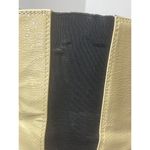 ZARA  Beige Patent Leather Square Toe Side Goring Heeled Ankle Boots Size 6‎ Photo 6