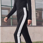 Athleta  Interstellar Tight Black White With Stripe Size 8 Photo 0