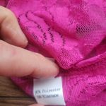 Lace See Thru Backless Top, Halter Neck, Magenta Small Pink Photo 6