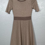 Boden USA Boden Women 2R Champagne Milano Sweater Dress Fit Flare Metallic New Years Eve Photo 0