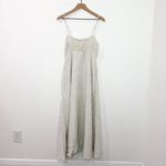 Madewell  Nola Midi Dress Cream Stripe 100% Linen  
Size Medium Photo 4