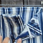 Free People  Blue and White Striped Straight Leg Jeans Photo 7