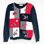 Alfred Dunner Womens Vintage New York Shopping Zip Up Novelty Cardigan Sweater Photo 0