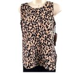 Halogen  Women's Sleeveless Blouse - XS - Leopard Animal Print - NWT Photo 1