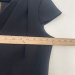 DKNY Women's Black Cap Sleeve Sheath Dress with Gold Belt & Zipper Detail Size 6 Photo 7