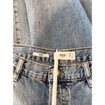 Mango  Women Jeans Blue Nora High Rise Wide Leg Denim Raw Hem Medium Wash Size 10 Photo 3