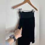 Valentino black velvet smocked knee length waist skirt NEW 40 / US4 elegant chic Size 4 Photo 2