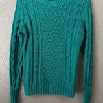 Old Navy Teal Cable Knit Crewneck Sweater - Size Small Photo 0